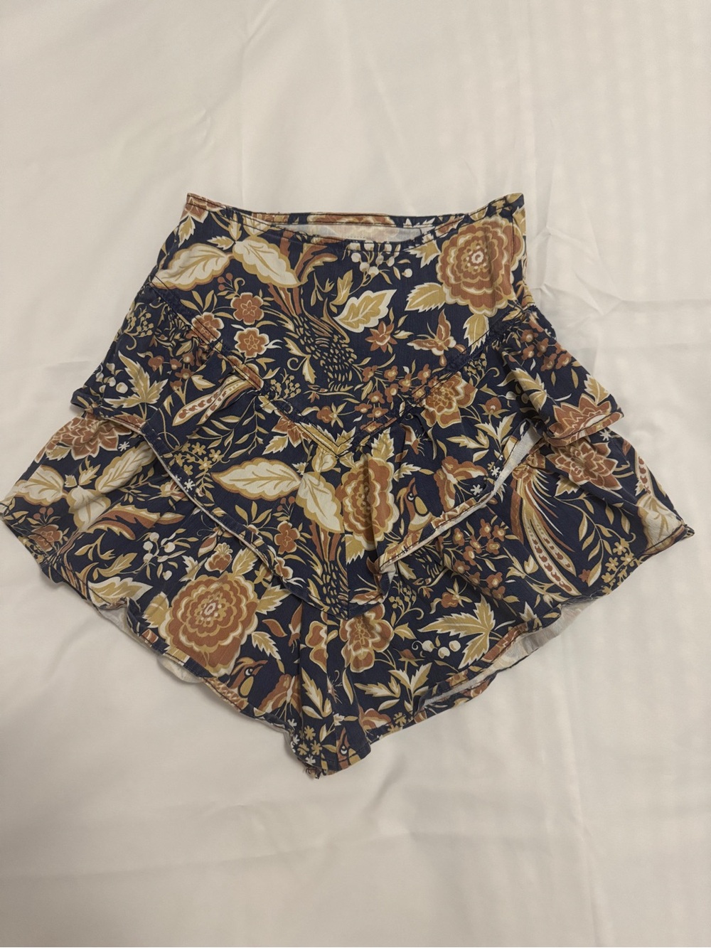 MOTHER The Ruffle Mini Skirt Accidental Florist Floral Boho Skirt 24